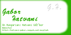 gabor hatvani business card